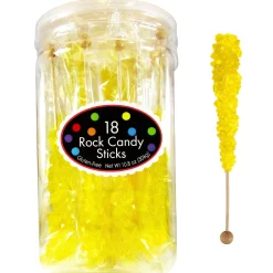 Party City Candy Buffet By Color-Red & Yellow Team Colors Rock Candy Sticks, 36Ct - Cherry & Lemon