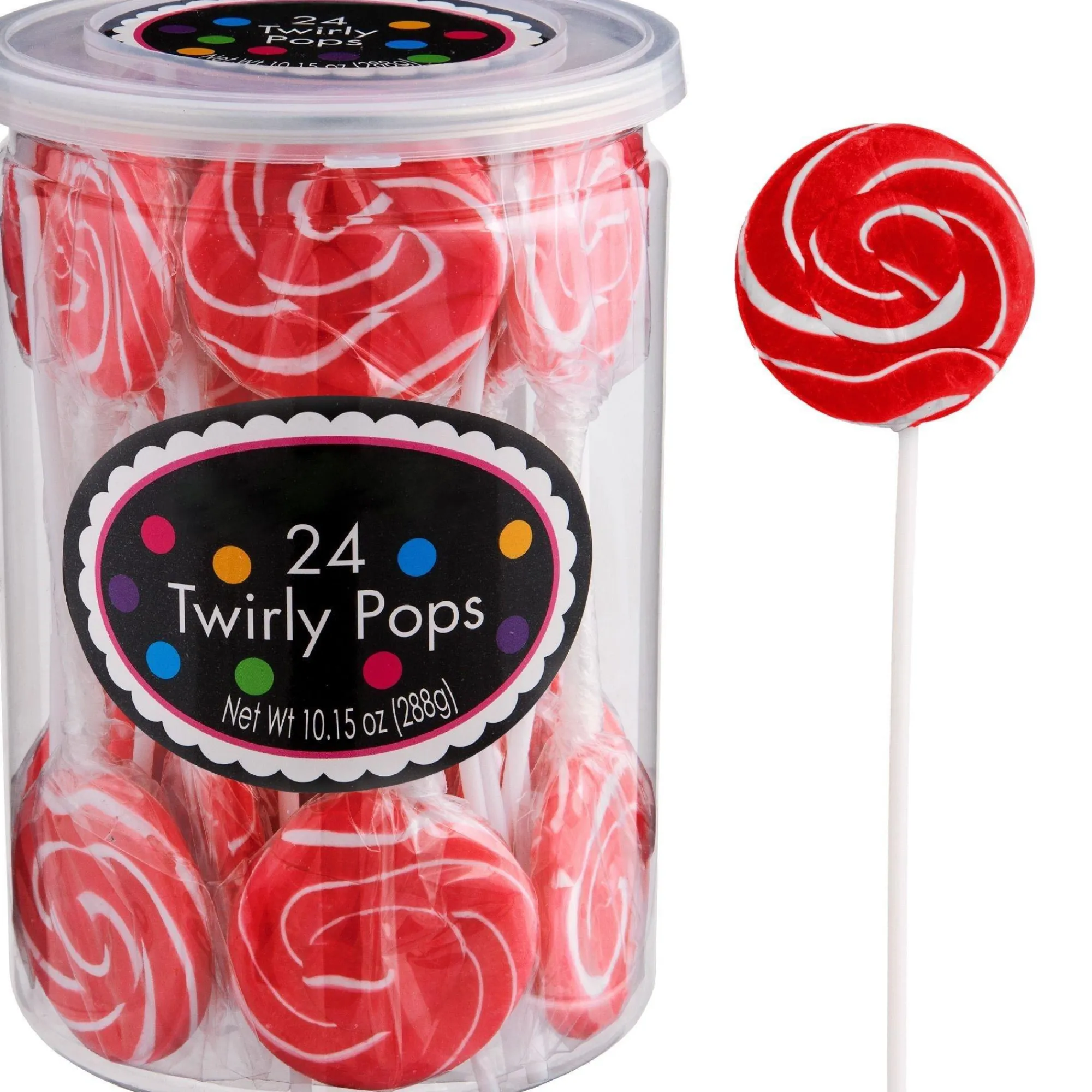 Party City Candy Buffet By Color-Red & Yellow Team Colors Swirly Lollipops, 48Ct - Cherry & Lemon