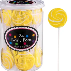Party City Candy Buffet By Color-Red & Yellow Team Colors Swirly Lollipops, 48Ct - Cherry & Lemon