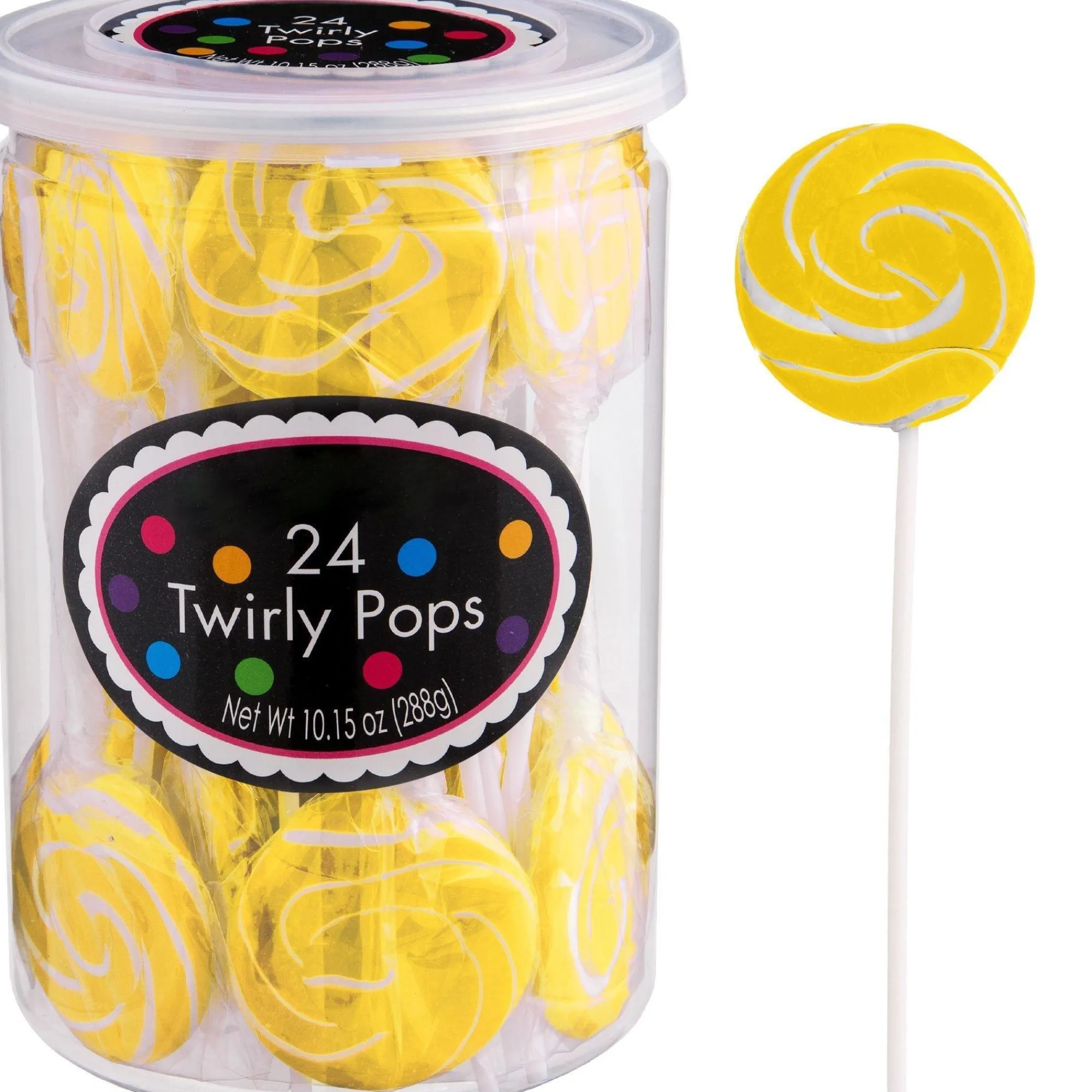 Party City Candy Buffet By Color-Red & Yellow Team Colors Swirly Lollipops, 48Ct - Cherry & Lemon