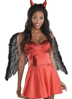 Party City Corsets-Red Sleek Corset For Adults With Removable Straps