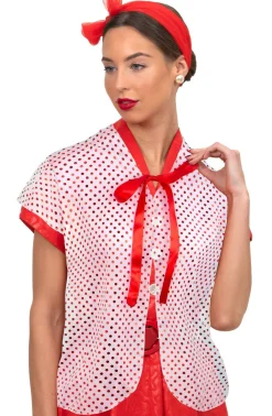 Party City Capes, Robes-50S Red & White Polka Dot Capelet For Adults