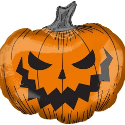 Party City Balloons|Scary Halloween Jack-O'-Lantern Foil Balloon, 29In X 27In