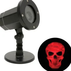 Party City Strobe Lights & Black Lights|Shimmering Red Skull Motion Projector, 5.25In X 7.5In