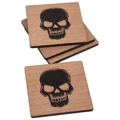 Party City Wicked Haunting|Skull Fiberboard Coasters, 4In, 4Ct