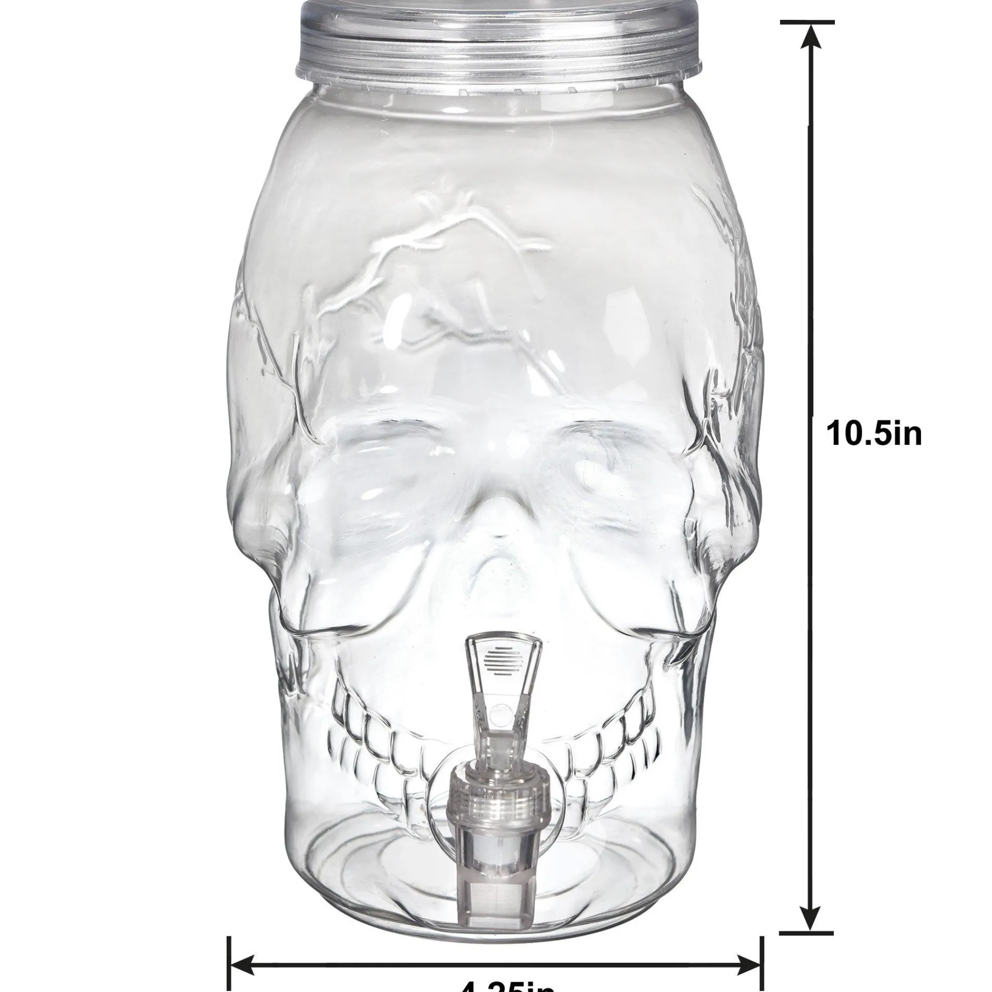Party City Boneyard Glam|Skull Plastic Drink Dispenser, 1Gal