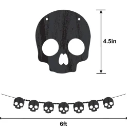 Party City Decorations|Skull Wood Garland, 6Ft