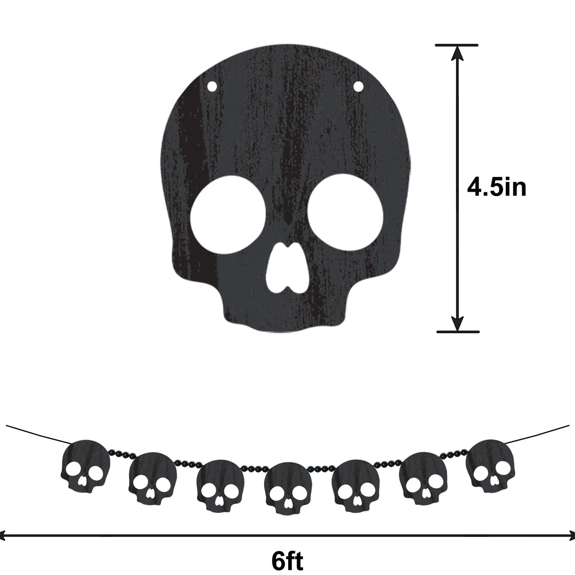 Party City Decorations|Skull Wood Garland, 6Ft
