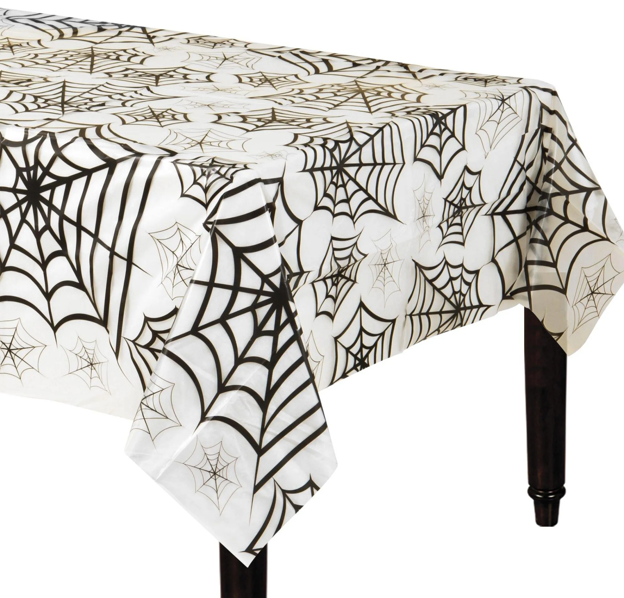 Party City Table Décor & Centerpieces|Spider Web Clear Plastic Table Cover