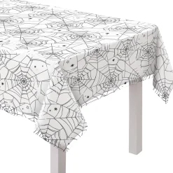 Party City Wicked Haunting|Spiderweb Night Clear Plastic Table Cover, 54In X 108In