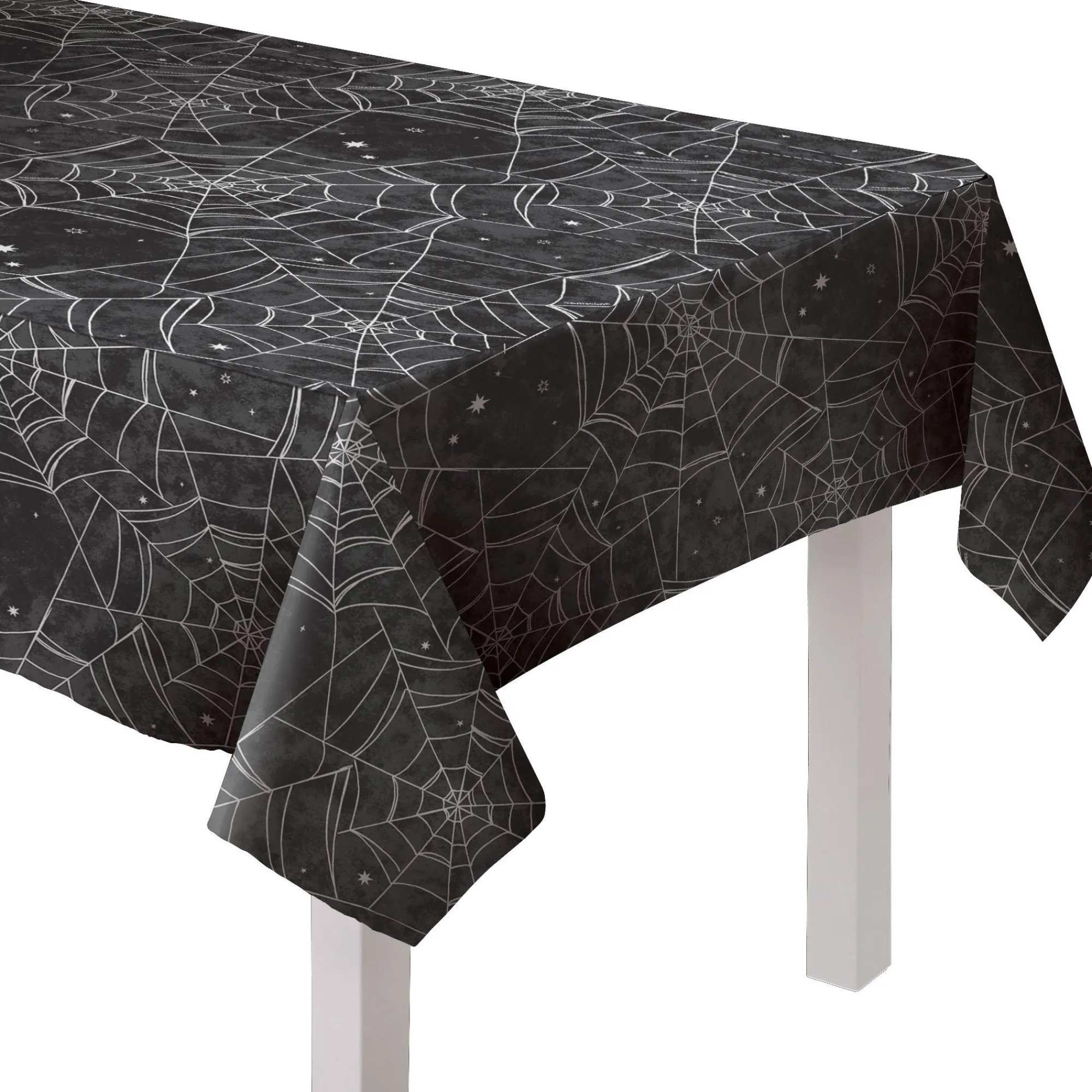 Party City Spiderweb Night|Spiderweb Night Flannel-Backed Vinyl Tablecloth, 54In X 108In