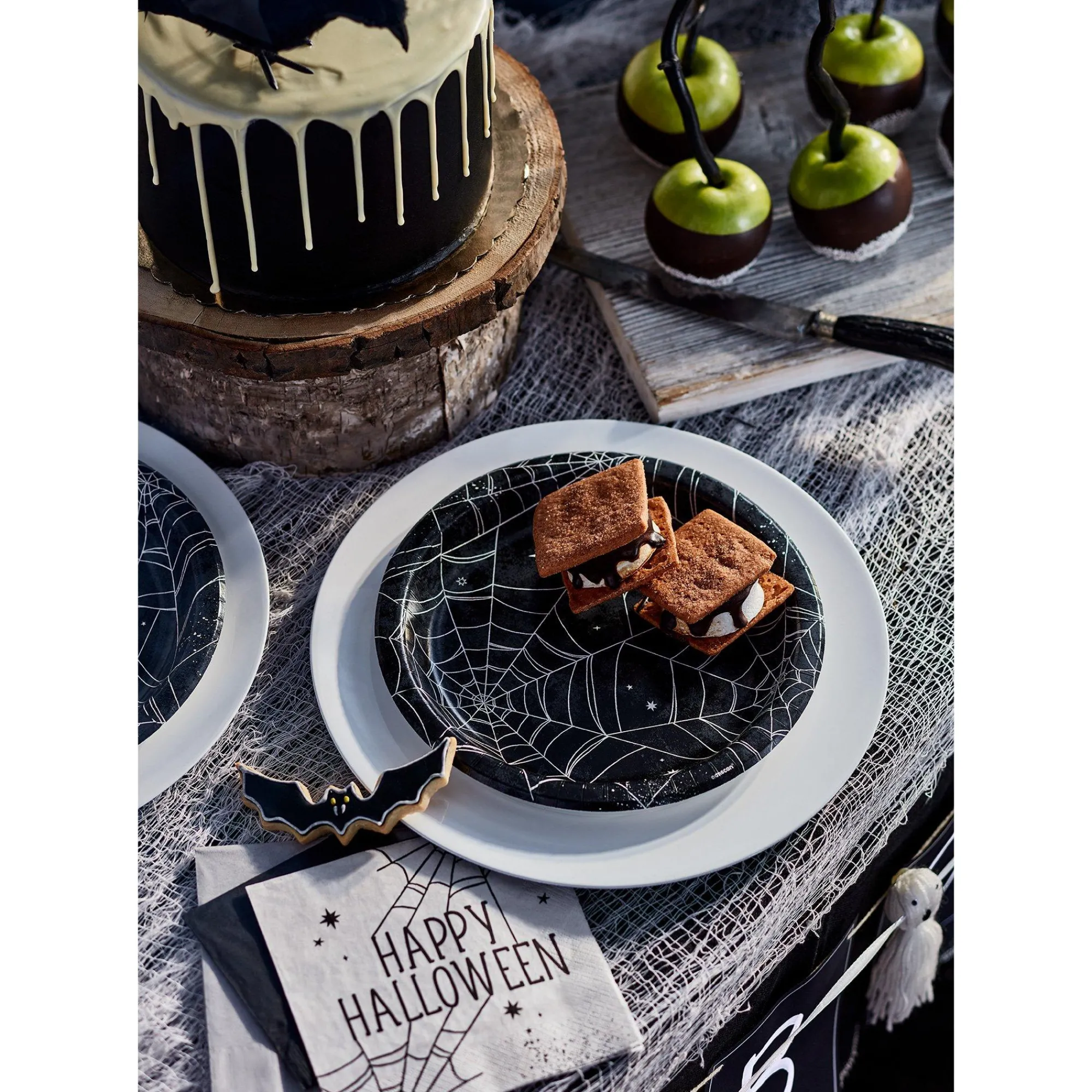 Party City Spiderweb Night|Spiderweb Night Halloween Paper Dinner Plates, 10In, 20Ct