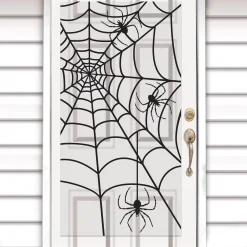 Party City Spiders & Webbing|Spiderweb Plastic Door Cover, 2.8Ft X 5.4Ft