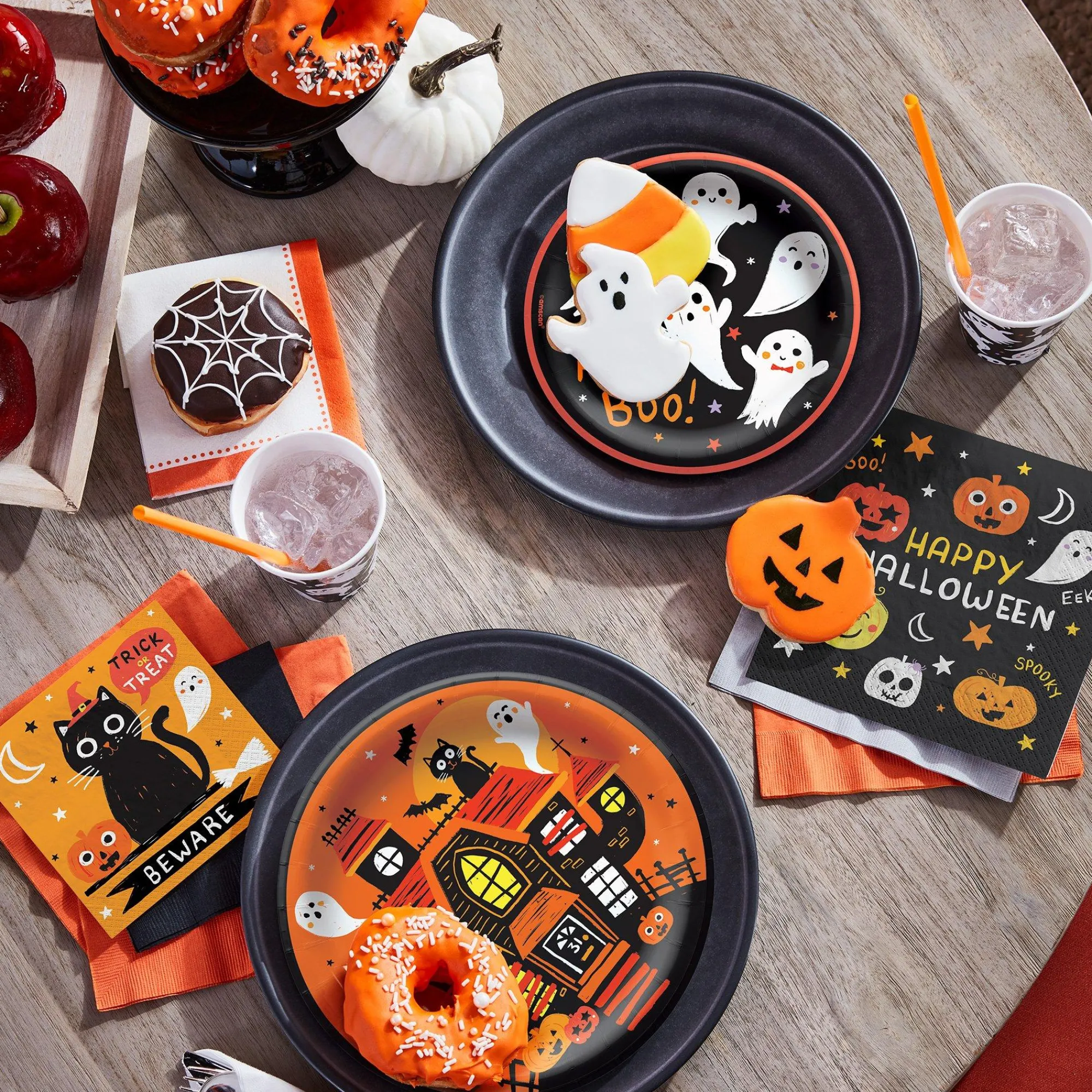 Party City Spooky Friends|Spooky Friends Halloween Paper Dessert Plates, 6.75In, 50Ct