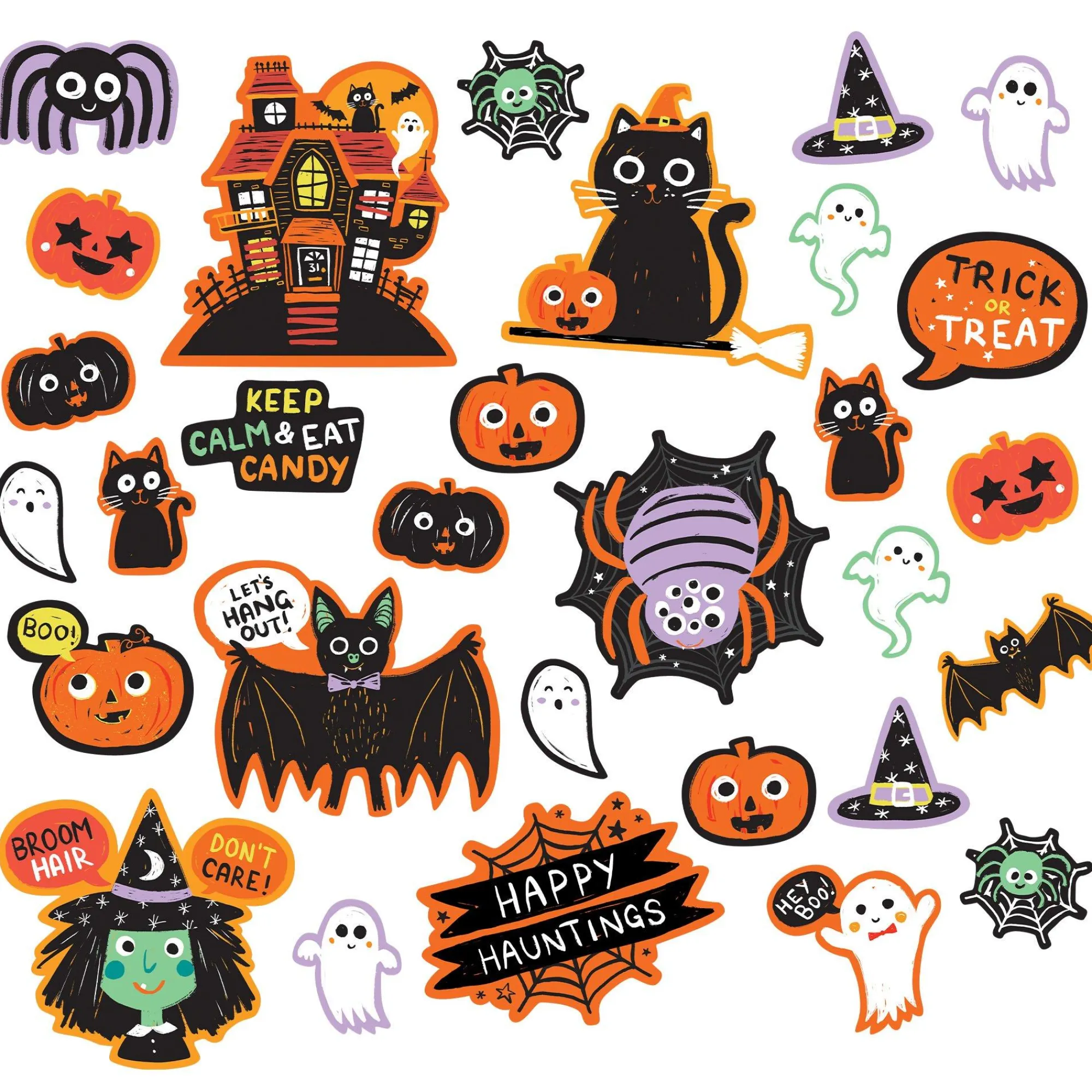 Party City Window & Wall Décor|Spooky Friends Halloween Cardstock Cutouts, 30Pc