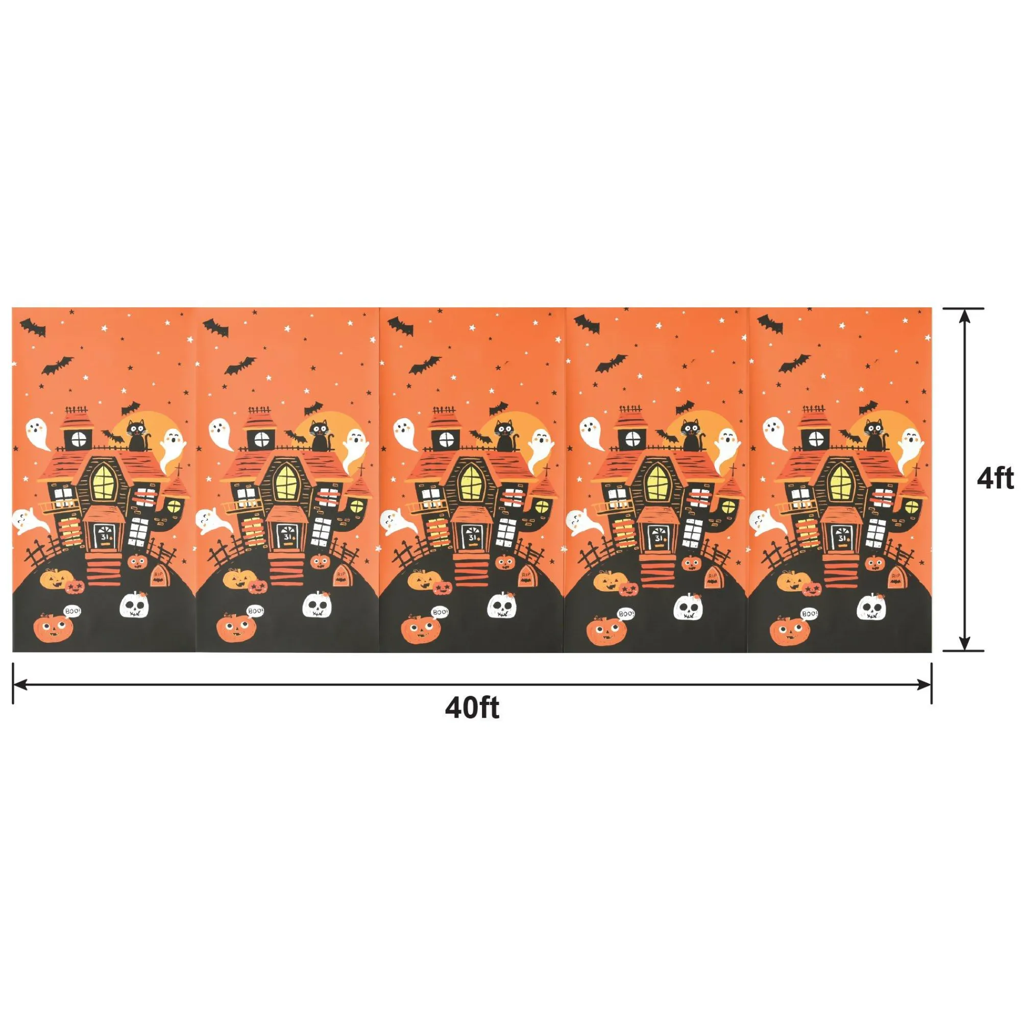 Party City Decorations|Spooky Friends Plastic Scene Setter Room Roll, 40Ft