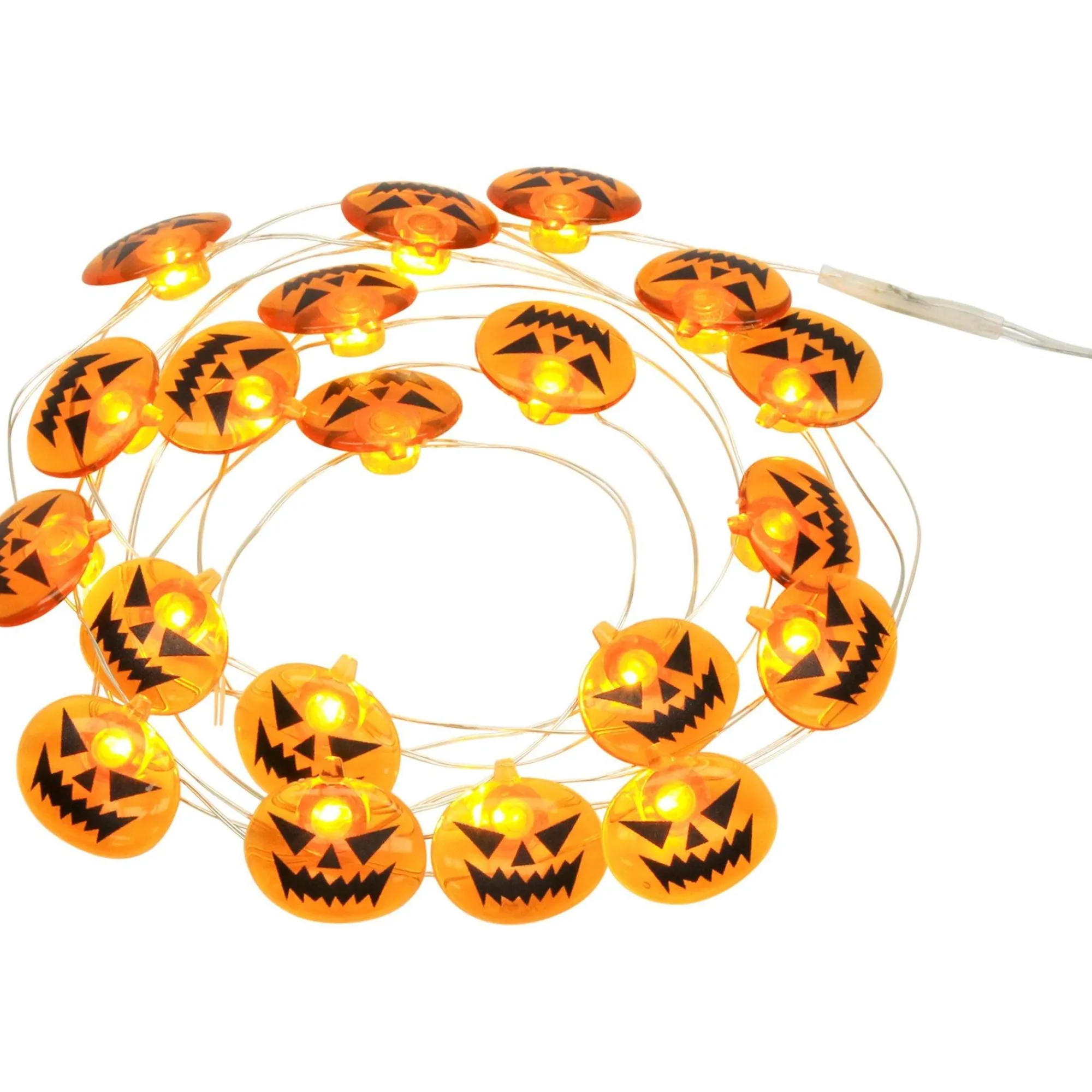 Party City Strobe Lights & Black Lights|Spooky Jack-O'-Lantern Halloween Led Plastic String Lights, 20 Bulbs, 6.3Ft