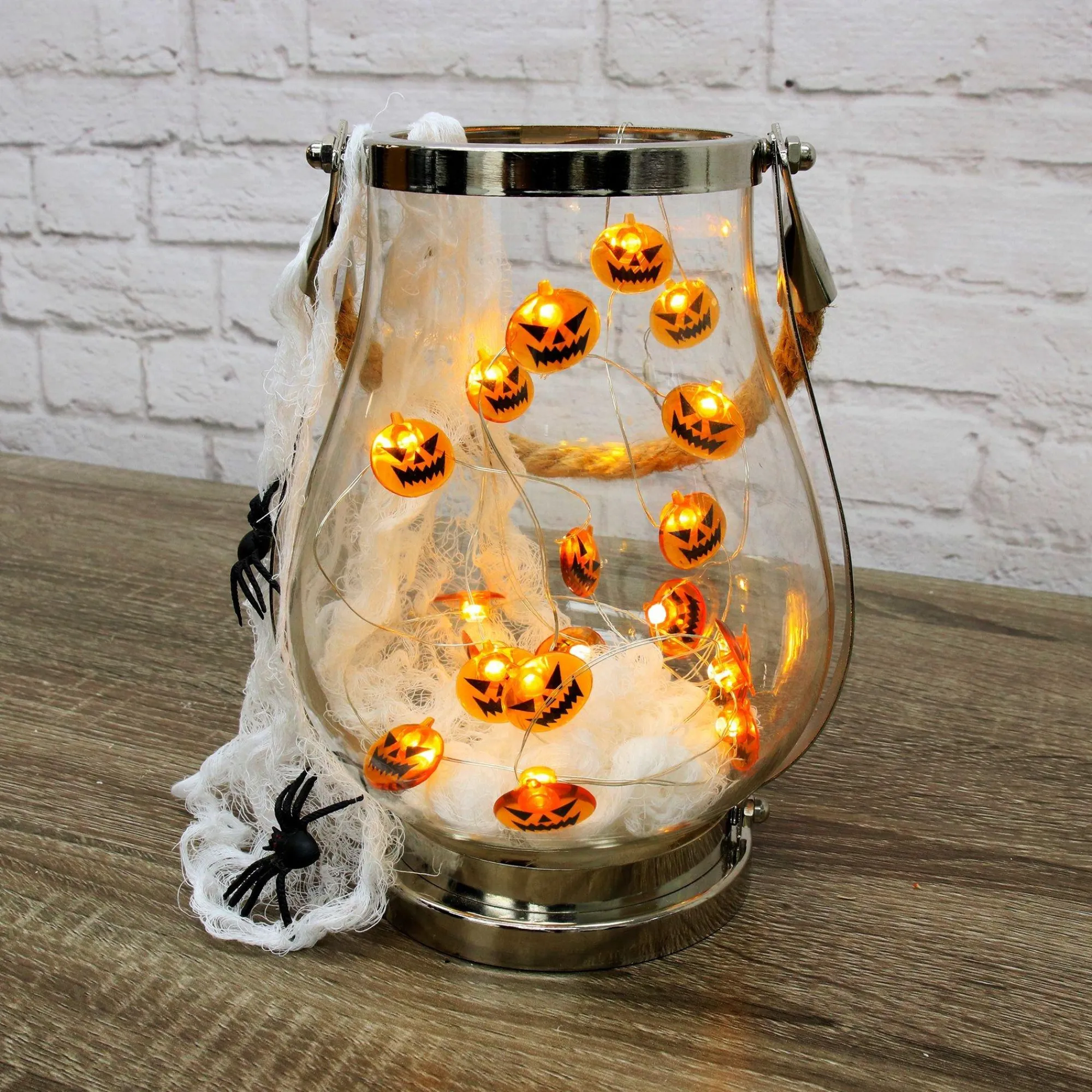 Party City Strobe Lights & Black Lights|Spooky Jack-O'-Lantern Halloween Led Plastic String Lights, 20 Bulbs, 6.3Ft