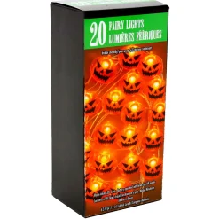Party City Strobe Lights & Black Lights|Spooky Jack-O'-Lantern Halloween Led Plastic String Lights, 20 Bulbs, 6.3Ft