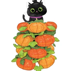 Party City Balloons|Stackerz Black Cat & Pumpkins Halloween Foil Balloon, 45In