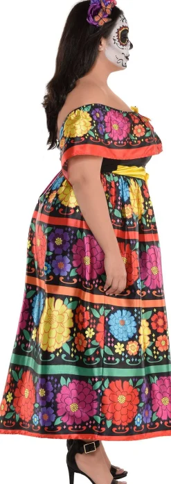 Women Party City Scary|Sugar Skull Beauty Plus Size Costume For Adults - Day Of The Dead