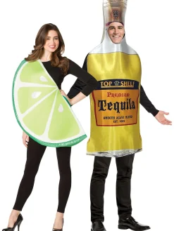 Women Party City Funny|Tequila Bottle & Lime Slice Couples Costumes For Adults