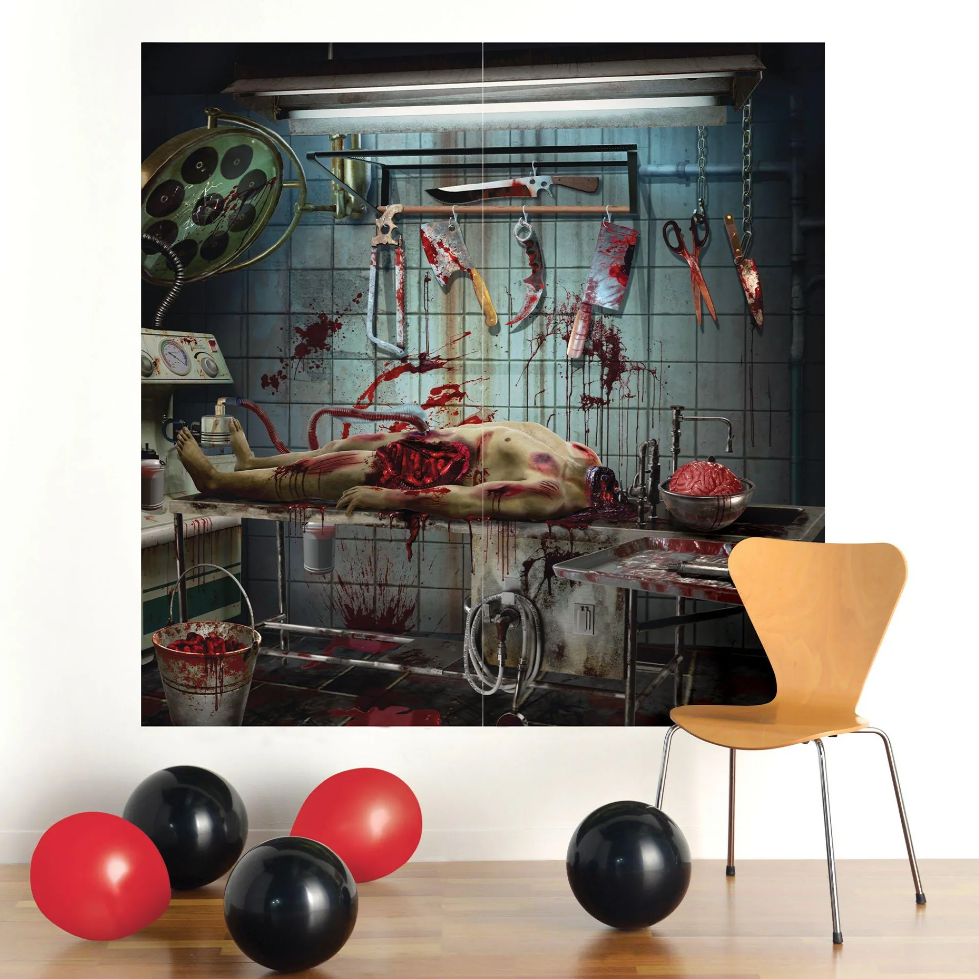 Party City Window & Wall Décor|The Morgue Plastic Scene Setter, 65In, 2Pc