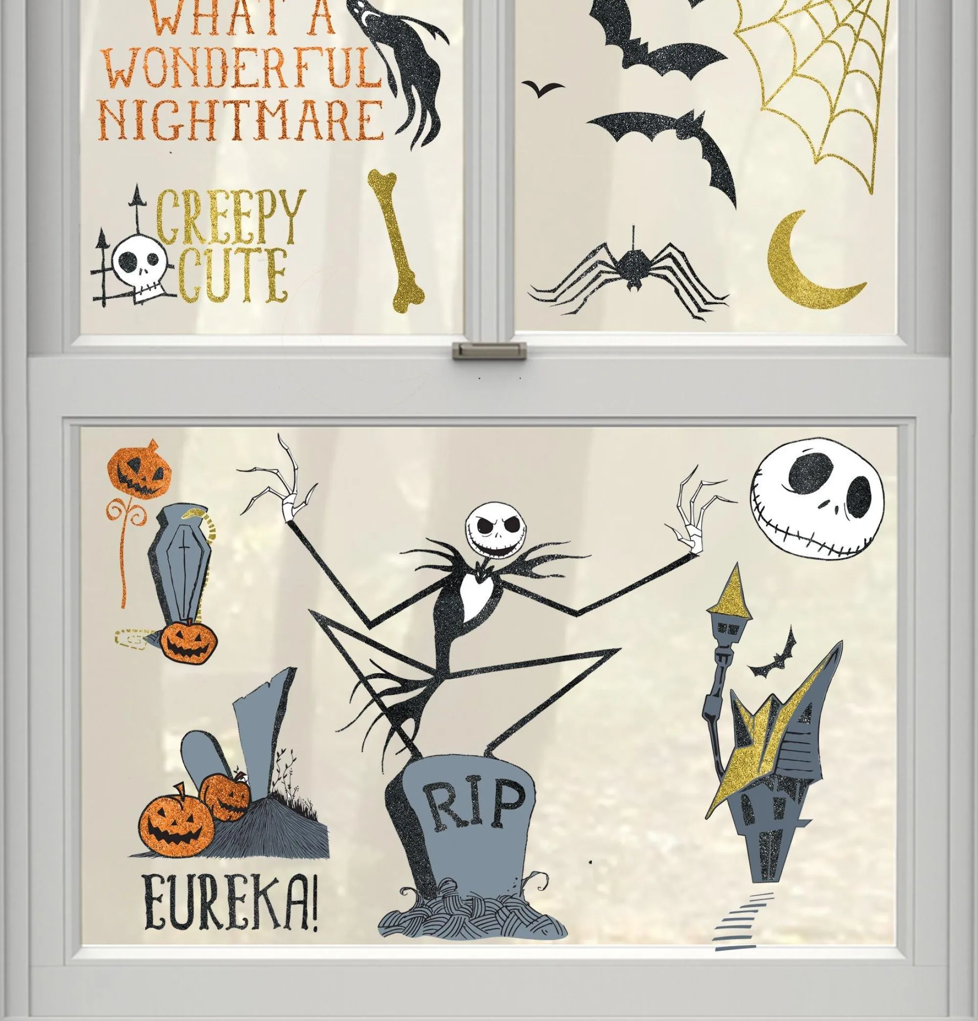 Party City Window & Wall Décor|The Nightmare Before Christmas Cling Decals 15Ct