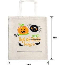 Party City Trick-Or-Treat Bags & Buckets|This Bag Of Treats Belongs To Cotton Tote Treat Bag, 14In X 16In