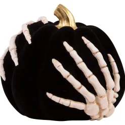 Party City Wicked Haunting|Velvet Skeleton Resin & Stone Pumpkin, 5.4In