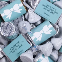 Hershey's Candy Buffet By Color-Wedding Tiffany Bow Miniatures, Kisses And Jc Peanut Butter Cups 180Pc