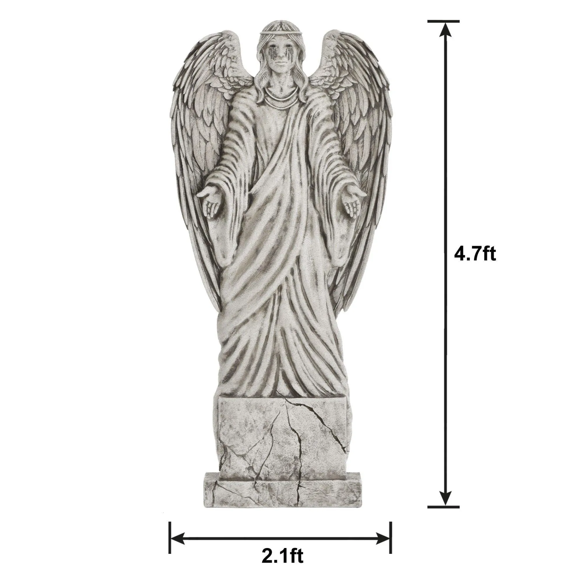Party City Tombstones & Fencing|Weeping Angel Monument Foam Tombstone, 26In X 57.5In