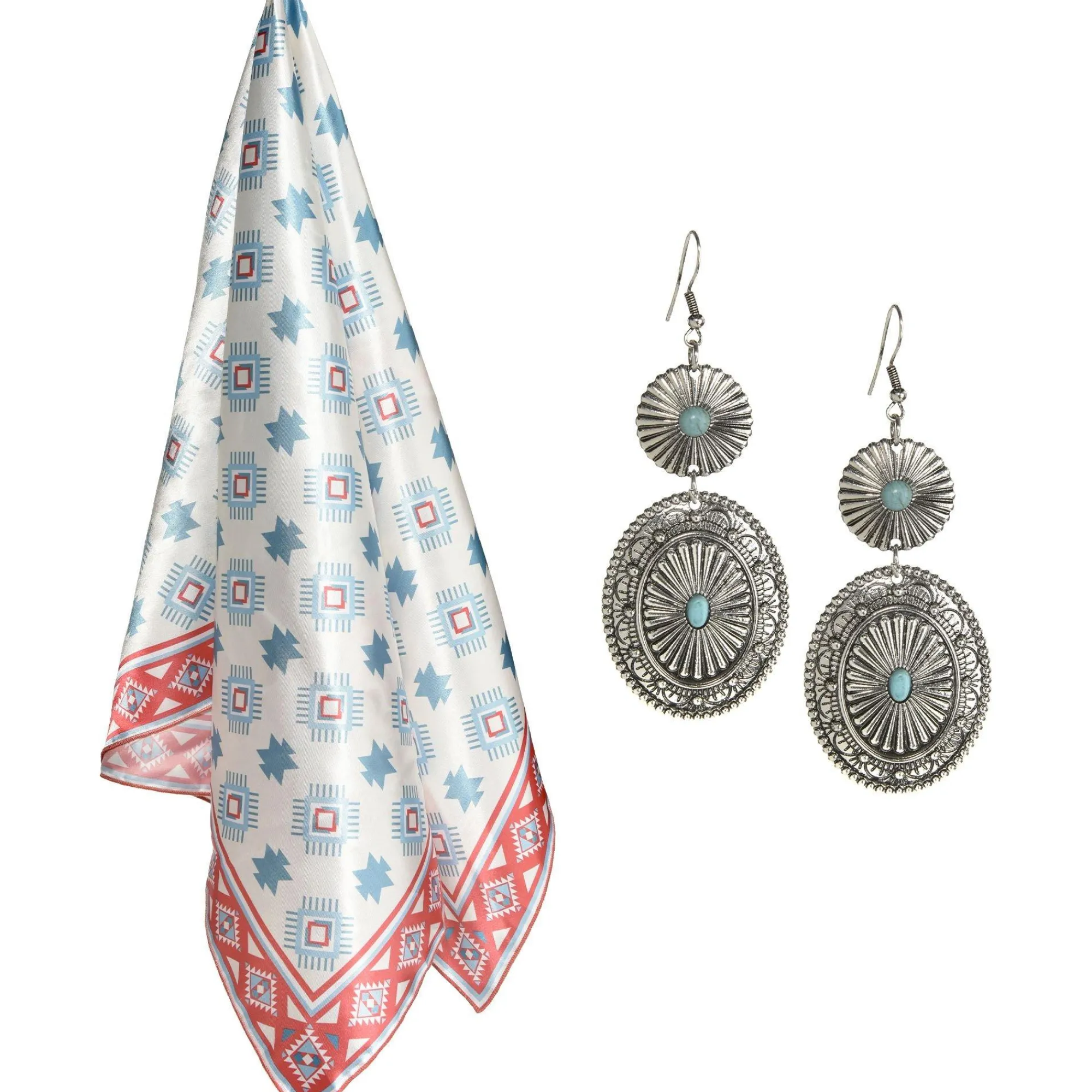 Party City Boas-Western Fashion Scarf & Earring Costume Accessory Kit For Adults