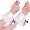 Party City Gloves-White Bunny Marabou Cuffs