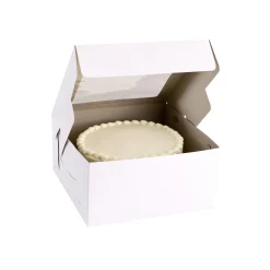 Party City Boxes, Carriers & Treat Bags-White Square Window Cake Box, 12In