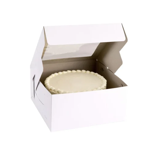 Party City Boxes, Carriers & Treat Bags-White Square Window Cake Box, 12In