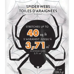 Party City Spiders & Webbing|White Stretch Spider Web, 40 Sq Ft