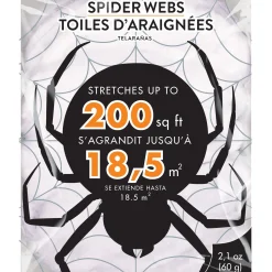 Party City Spiders & Webbing|White Stretch Spider Web, 200 Sq Ft