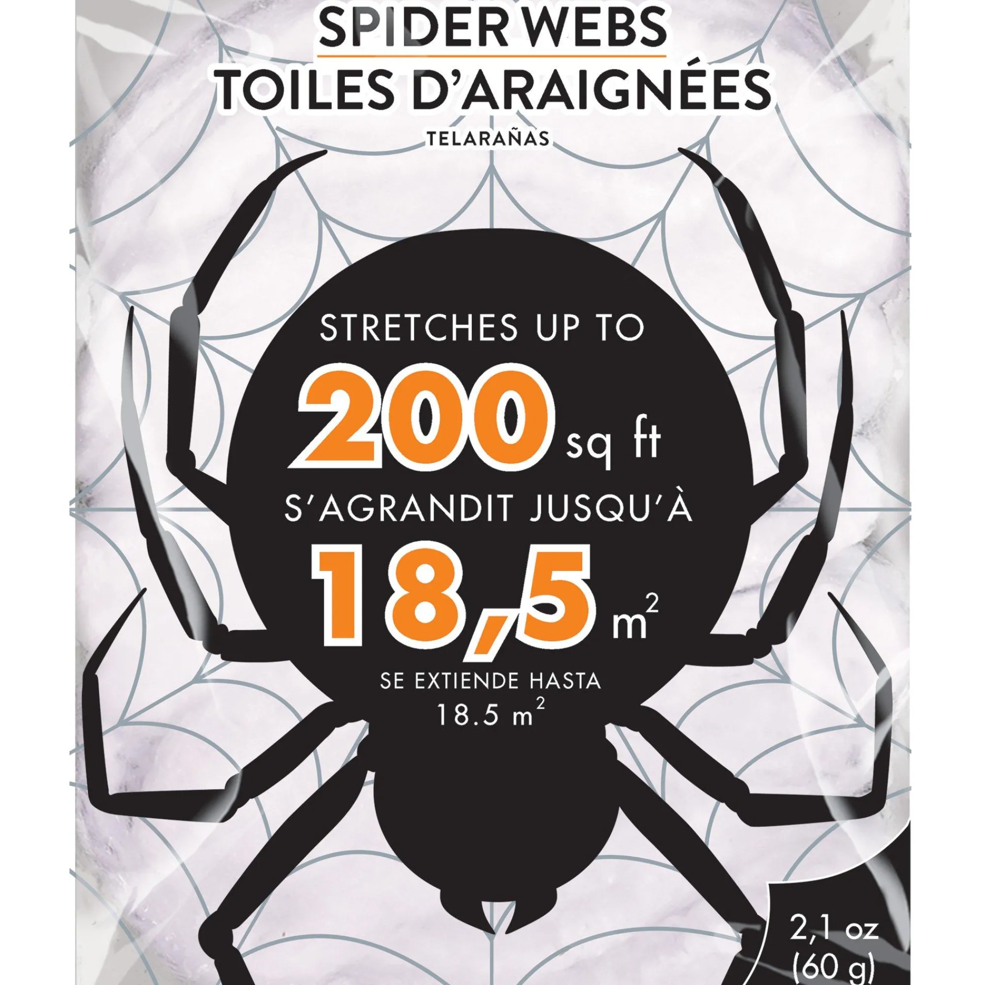Party City Spiders & Webbing|White Stretch Spider Web, 200 Sq Ft