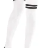 Party City Tights-White Stripe Athletic Thigh High Socks