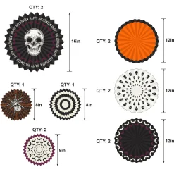 Party City Decorations|Wicked Hauntings Paper Fan Decorating Kit, 15Pc