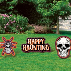 Party City Yard Stakes & Signs|Wicked Hauntings Plastic & Metal Yard Sign Set, 3Pc