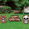 Party City Decorations|Wicked Hauntings Plastic & Metal Yard Sign Set, 3Pc