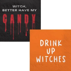 Party City Wicked Haunting|Witch Paper Beverage Napkins, 5In, 16Ct