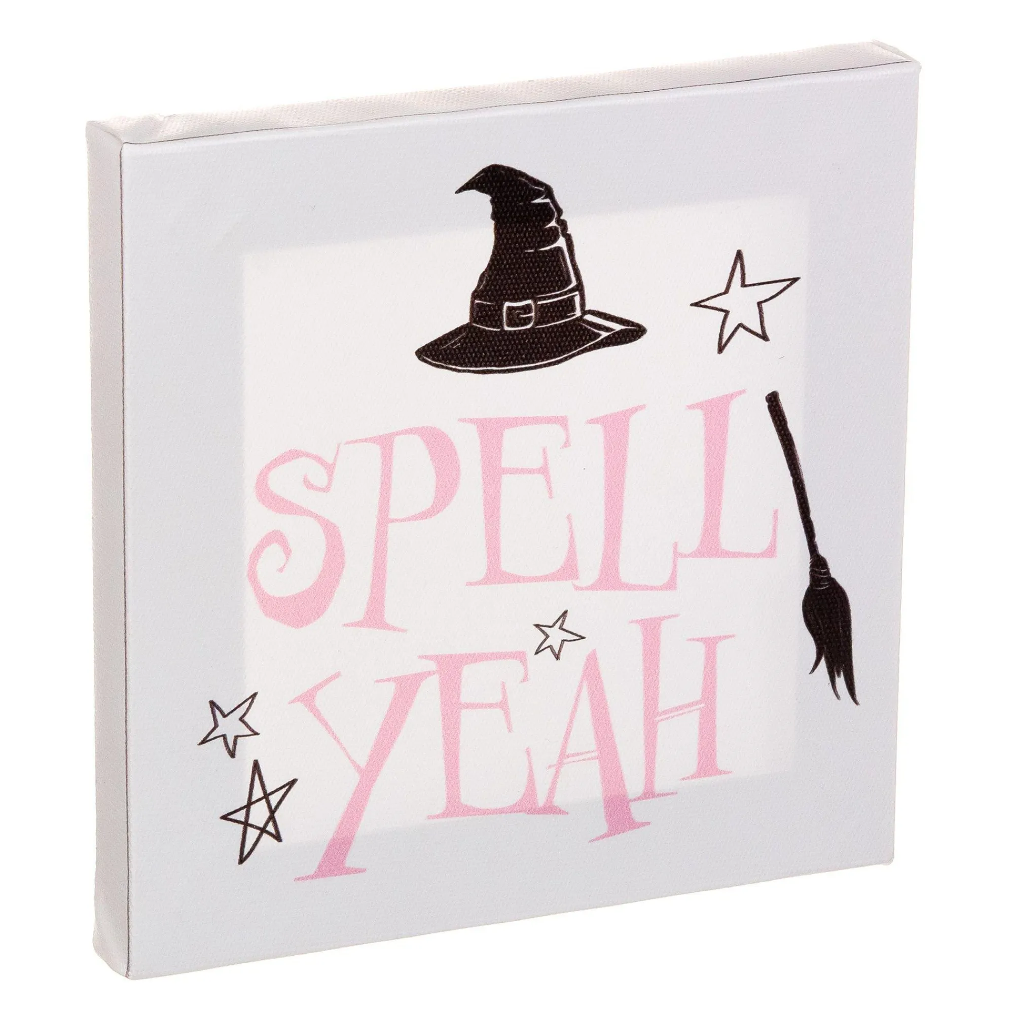 Party City Window & Wall Décor|Witch Spell Yeah Halloween Wood & Canvas Sign, 5In X 5In