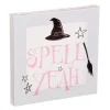 Party City Home Décor|Witch Spell Yeah Halloween Wood & Canvas Sign, 5In X 5In