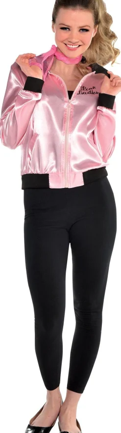 Women Party City 1950S|Womens Pink Ladies Jacket - Grease